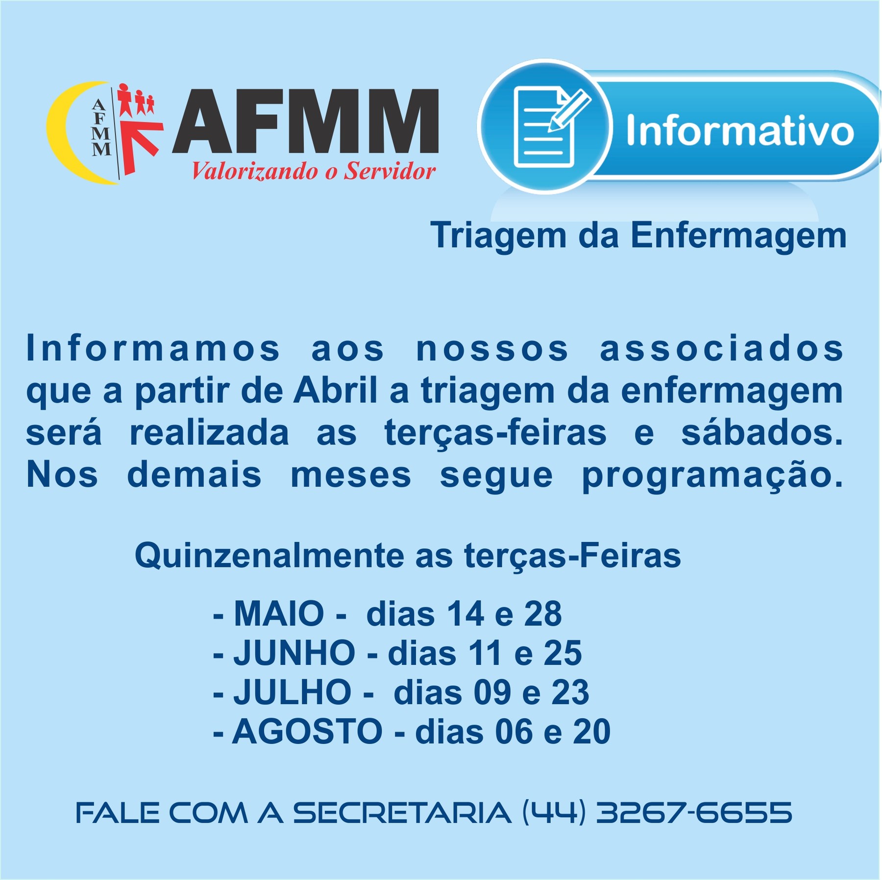 Triagem da Enfermagem - AFMM - ASSOCIAÇÃO DOS FUNCIONÁRIOS MUNICIPAIS